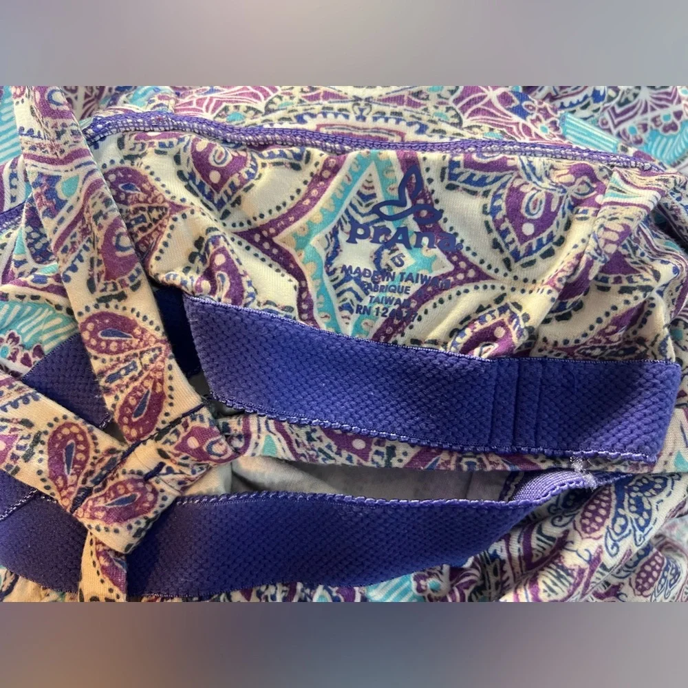 Prana Women's Small Purple Blue Racerback Halter Stretchy Quinn Shelf Bra Dress - Picture 4 of 5